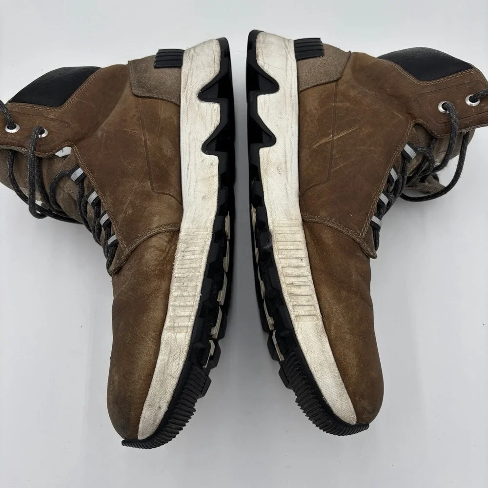 SOREL Mac Hill Lite Mid Waterproof Leather Boots‎ Brown Mens 11 Lace Up Hiking
